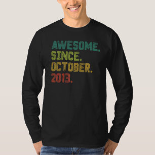 9 Year Old Awesome Since October 2013 9th Birthday T-Shirt
