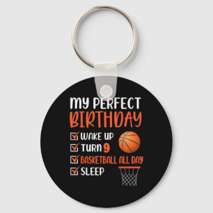 9 Year Old Basketball Birthday Party 9th Boy Bday Key Ring