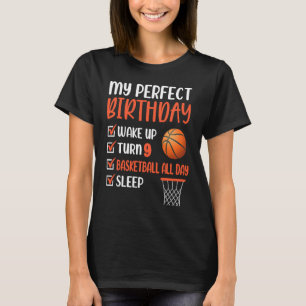 9 Year Old Basketball Birthday Party 9th Boy Bday T-Shirt