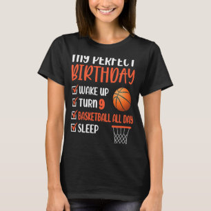 9 Year Old Basketball Birthday Party 9th Boy Bday T-Shirt