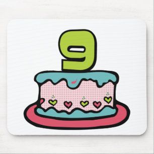 9 Year Old Birthday Cake Mouse Pad