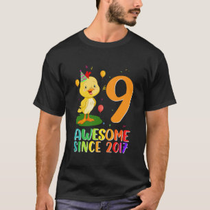 9 Year Old Birthday Chicken Lover Awesome Since 20 T-Shirt