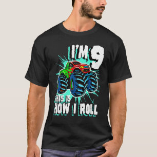 9 Year Old Boy Monster Truck Birthday Party 9th Bo T-Shirt