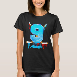 9 Year Old Boys 9th Birthday Ice Hockey Ice Cream T-Shirt