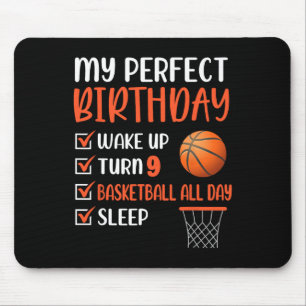 9 Year Old Bysketbyll Birthday Party 9th Boy Bday Mouse Pad