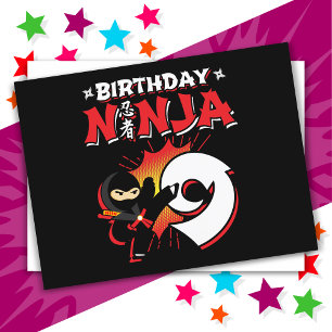 9 Year Old Comic Book Style Ninja 9th Birthday Postcard