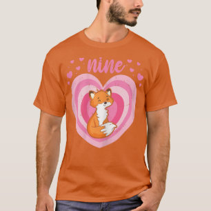 9 Year Old Cute Fo Birthday Girl 9th Bday  T-Shirt