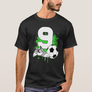 9 year old  Dabbing boy Soccer Player 9th birthday T-Shirt