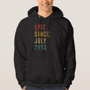 9 Year Old Epic Since July 2013 9th Birthday Vint Hoodie