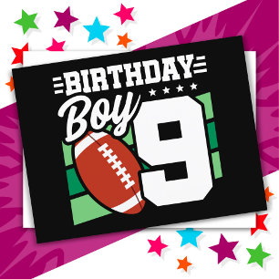 9 Year Old Football Party Theme 9th Birthday Boy Postcard