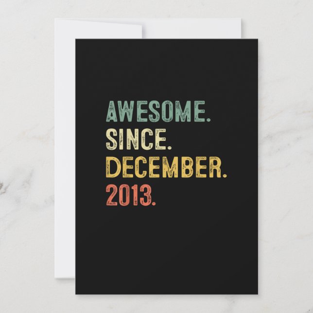 9 Year Old Gift 9th Birthday Boy Awesome Since Dec Invitation (Front)