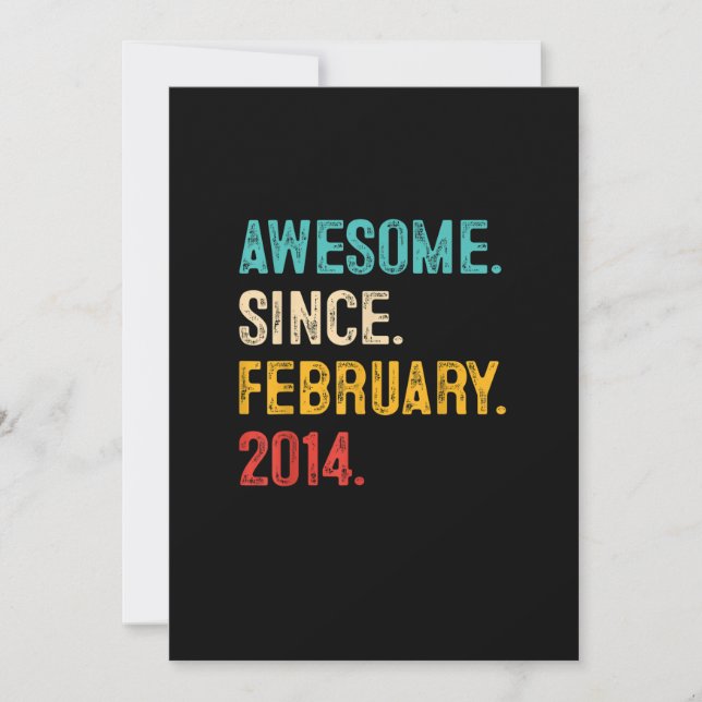 9 Year Old Gift 9th Birthday Boy Awesome Since Feb Invitation (Front)