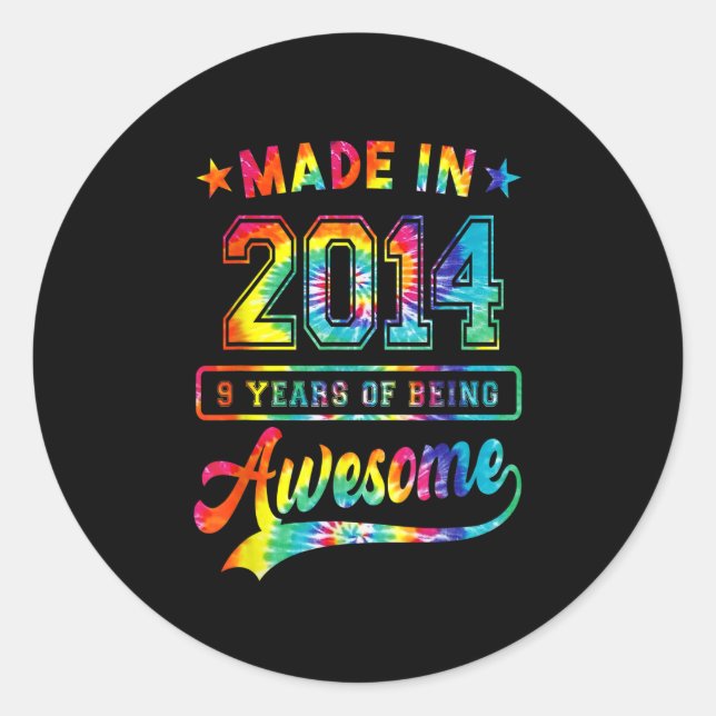 9 Year Old Gifts For 9th Birthday Girl Teens Made  Classic Round Sticker (Front)