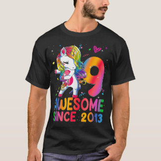 9 Year Old Gifts Girls Teens Dabbing Unicorn 9th B T-Shirt