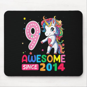 9 Year Old Gifts Girls Teens Flossing Unicorn 9th Mouse Pad
