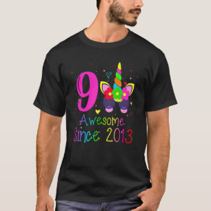 9 Year Old Girls Awesome Since 2013 9th Birthday U T-Shirt