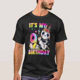 9 Year Old  Girls Teens Cute Little Panda 9th Birt T-Shirt