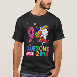 9 Year Old Girls Teens Unicorn 9th Birthday T-Shirt