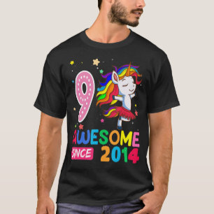 9 Year Old  Girls Teens  Unicorn 9th Birthday T-Shirt