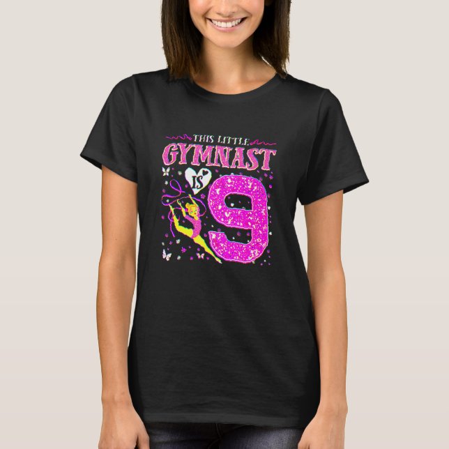 9 Year Old Gymnast 9th Birthday Tumbling Gymnastic T-Shirt (Front)