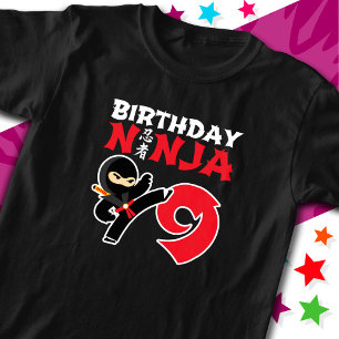 9 Year Old Karate Ninja Party Kids 9th Birthday T-Shirt