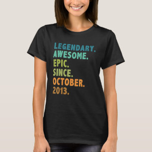 9 Year Old Legend Since October 2013 9th Birthday T-Shirt