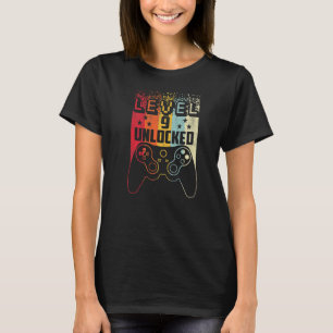 9 Year Old Level 9 Unlocked 9th Birthday Boy Gami T-Shirt