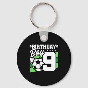 9 Year Old Soccer Football Party 9th Birthday Boy Key Ring
