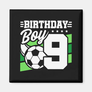 9 Year Old Soccer Football Party 9th Birthday Boy  Magnet
