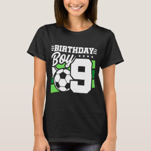 9 Year Old Soccer Football Party 9th Birthday Boy T-Shirt