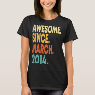 9 Year Old Vintage March 2014 9th Birthday Boy T-Shirt
