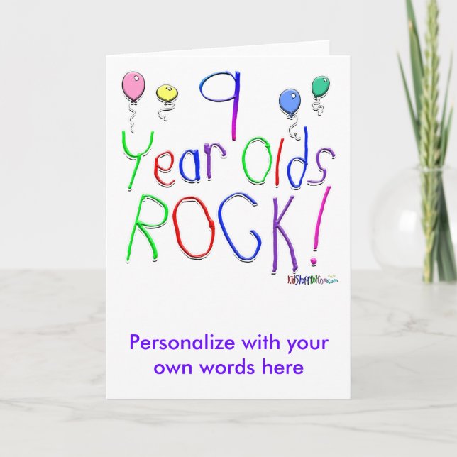 9 Year Olds Rock ! Card (Front)