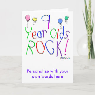 9 Year Olds Rock ! Card