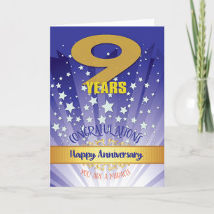 9 Year Recovery Anniversary Bold Numeral Card