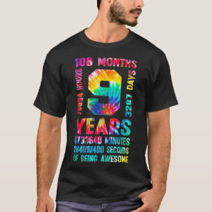 9 years 108 months of being awesome 9th birthday t T-Shirt