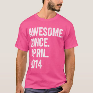 9 Years Awesome Since April 2014 9th Birthday1 T-Shirt