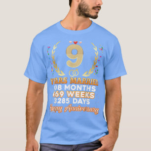 9 Years Married Happy 9th Wedding Anniversary Coup T-Shirt