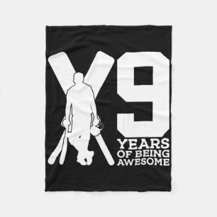 9 Years Of Being Awesome Cricket 9th Birthday  Fleece Blanket
