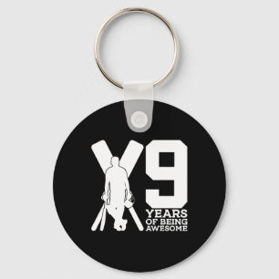 9 Years Of Being Awesome Cricket 9th Birthday Key Ring
