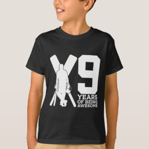9 Years Of Being Awesome Cricket 9th Birthday T-Shirt