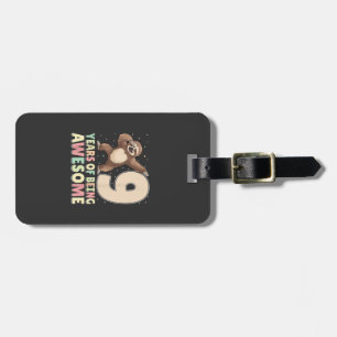 9 Years Of Being Awesome Dabbing Sloth 9th Birthda Luggage Tag