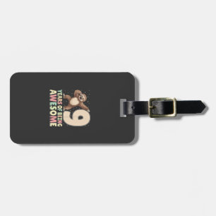 9 Years Of Being Awesome Dabbing Sloth 9th Birthda Luggage Tag