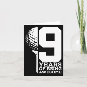 9 Years Of Being Awesome Golf 9th Birthday Card