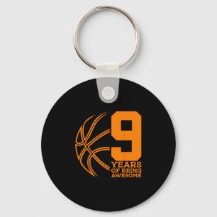 9 Years Of Being Awesome Sketll 9th Birthday  Key Ring