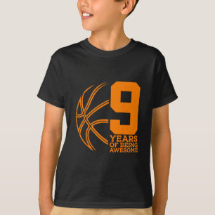 9 Years Of Being Awesome Sketll 9th Birthday T-Shirt