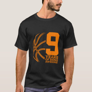 9 Years Of Being Awesome Sketll 9th Birthday  T-Shirt
