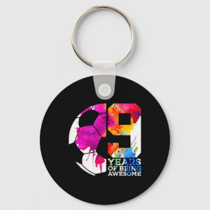 9 Years Of Being Awesome Soccer 9th Birthday _2  Key Ring