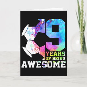 9 Years Of Being Awesome Soccer 9th Birthday Card