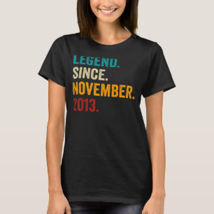 9 Years Old 9th Birthday Boy Legend Since Novembe T-Shirt