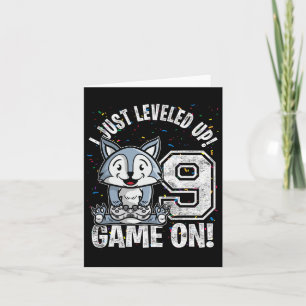 9 Years Old 9th Birthday Wolf Boy Girl Gifts Video Card